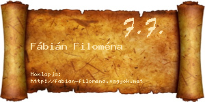 Fábián Filoména névjegykártya